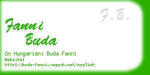 fanni buda business card